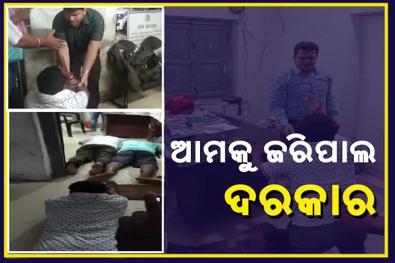 zilla parishad member lay on tahsildar feet in birmaharajpur subarnapur