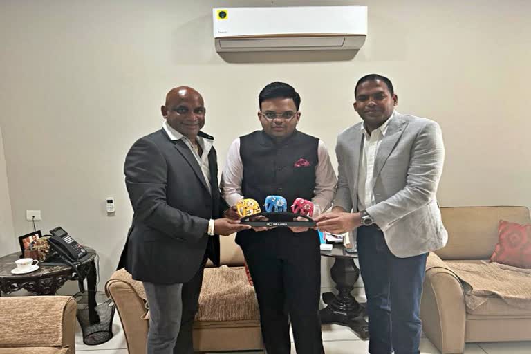 Sanath Jayasuriya meets BCCI Secretary Jay Shah  they are discussed many important issues related to Sri Lankan cricket  Sri Lanka Economic Crisis  बीसीसीआई सचिव जय शाह से मिले जयसूर्या  एशिया कप 2022  श्रीलंका के पूर्व दिग्गज क्रिकेटर सनथ जयसूर्या