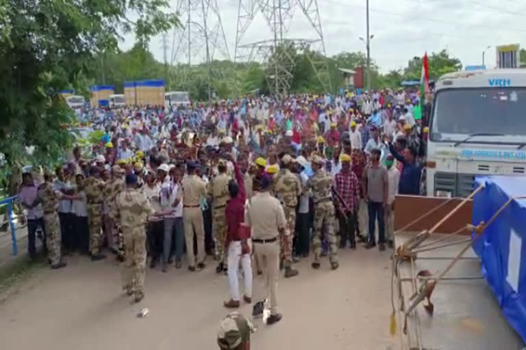 NTPC Contract Laborers protest