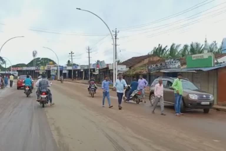 A fight between two groups of people in shimogga