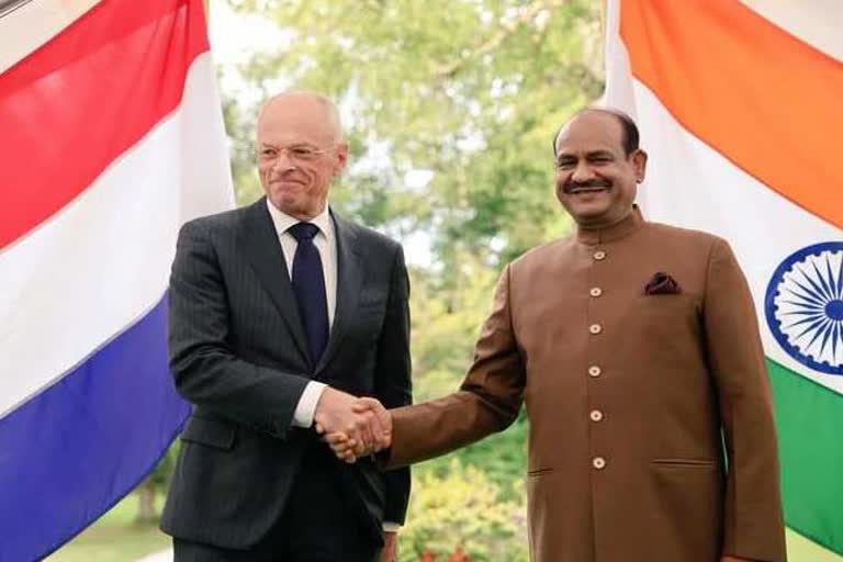 Lok Sabha Speaker Om Birla today met Speaker of Senate of Netherlands