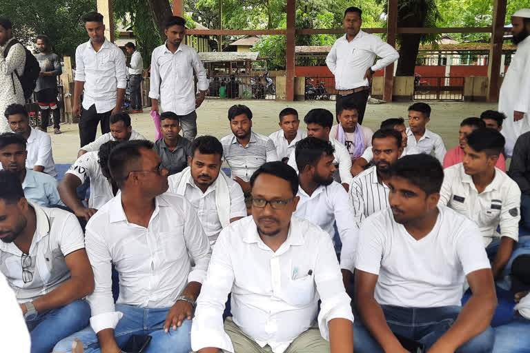 amsu protests in morigaon to fulfil demand