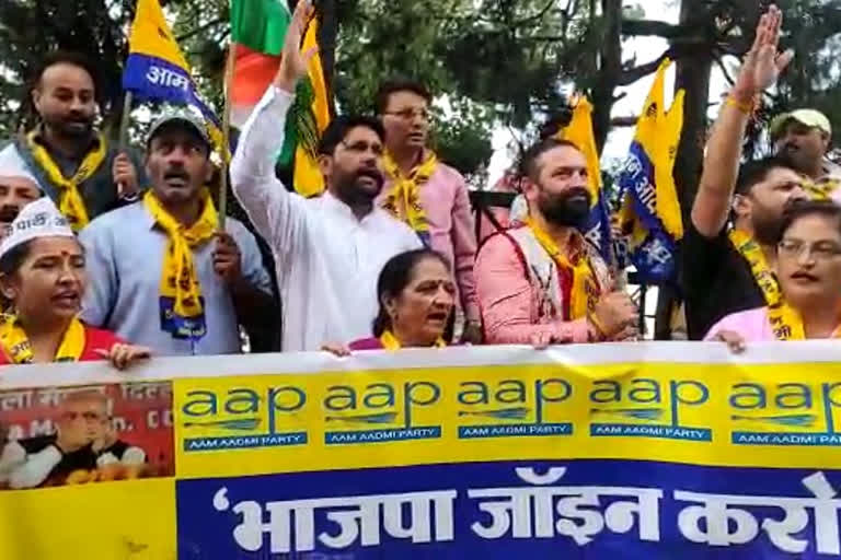 AAP protest in Shimla