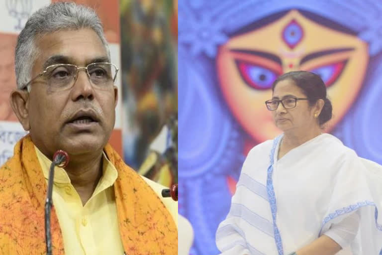 Dilip Ghosh criticises Mamata Banerjee on extend Durga puja club donation