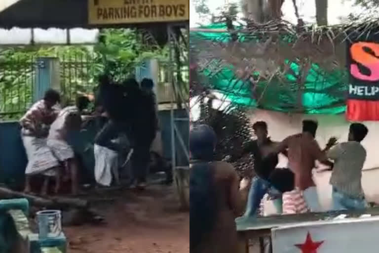 sfi ksu clash in kuttanellur government college  kuttanellur government college  sfi ksu clash  thrissur district latest news  എസ്എഫ്ഐ കെഎസ്‍യു സംഘര്‍ഷം  കുട്ടനെല്ലൂര്‍ കോളജ് സംഘര്‍ഷം  തൃശൂര്‍ കോളജ് എസ്എഫ്ഐ കെഎസ്‍യു സംഘര്‍ഷം  എസ്‌എഫ്‌ഐ  കെഎസ്‍യു  തൃശൂര്‍ ജില്ല വാര്‍ത്തകള്‍