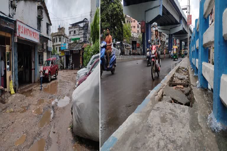 Potholes in Kolkata roads