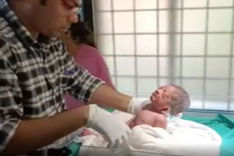 A newborn baby found abandoned in a plastic cover, rescued