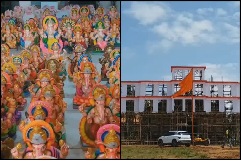 preparation for Ganesha festival in Davanagere