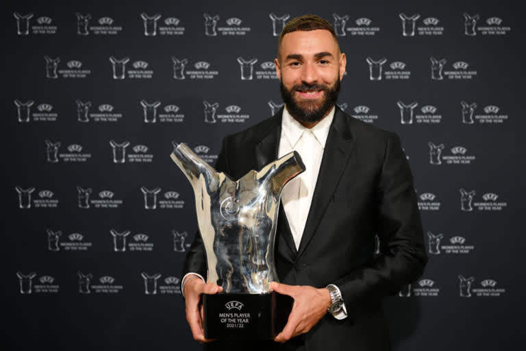 karim benzema  uefa player of the year award  uefa player of the year award karim benzema  Alexia Putellas  UEFA BEST PLAYER OF 2022  UEFA  യുവേഫ പ്ലെയര്‍ ഓഫ് ദി ഇയര്‍  യുവേഫ പ്ലെയര്‍ ഓഫ് ദി ഇയര്‍ 2022  അലക്‌സിയ പുട്ടെല്ലസ്  യൂറോപ്യന്‍ ഫുട്‌ബോള്‍ സംഘടന  കരിം ബെന്‍സേമ  യുവേഫ പ്ലെയര്‍ ഓഫ് ദി ഇയര്‍ കരിം ബെന്‍സേമ