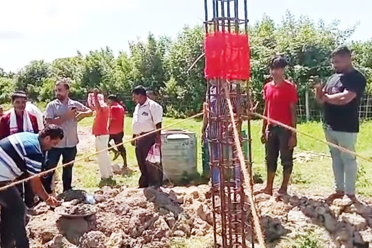 foundation stone of girls school hostel in lumding