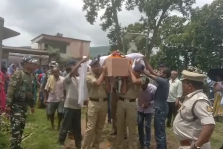 Last rites of CRPF jawan Sunil Kujur