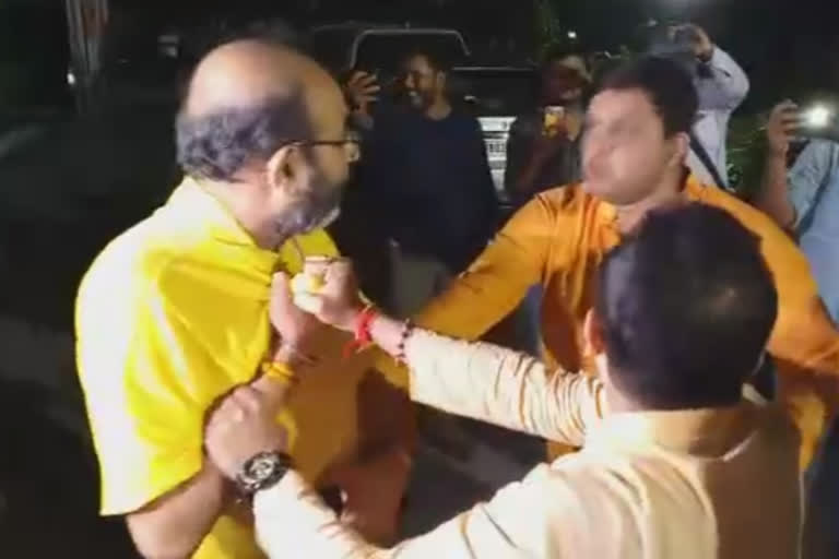 BJP members engage in scuffle outside ICCR in presence of Prakash Javadekar