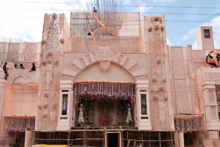 ganesh pandal on news theme in bhilai