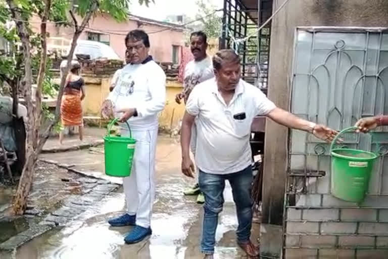 Water logged due to rain in Durgapur