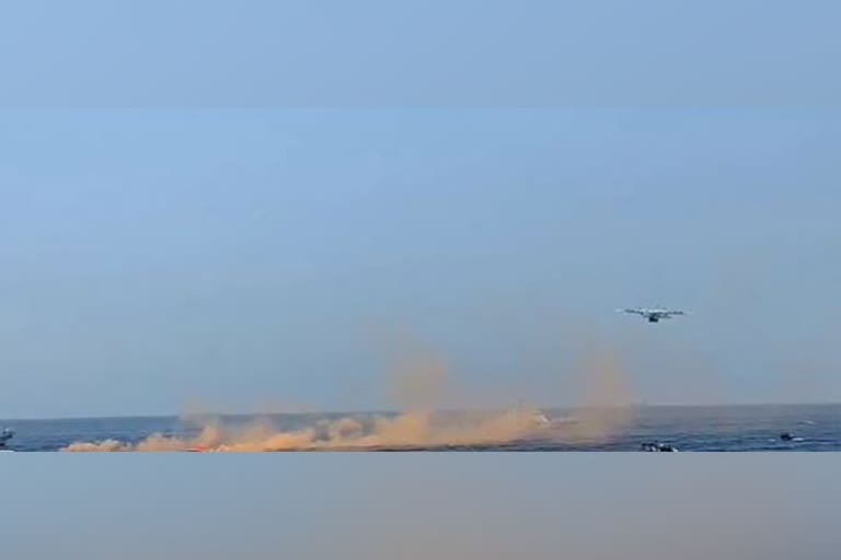 Indian Coast Guard  exercise demonstrations  ICG  Navi  Airport Authority  National Maritime Search and Rescue Exercise  നാഷണൽ മാരിടൈം സെർച്ച് ആൻഡ് റെസ്ക്യൂ എക്‌സർസൈസ്  Dr Ajay Kumar  V S Pathania  കോസ്റ്റ് ഗാർഡ് മേധാവി വി എസ് പതാനിയ  വി എസ് പതാനിയ  കോസ്റ്റ് ഗാര്‍ഡ്  ഇന്ത്യൻ കോസ്റ്റ് ഗാർഡ്  ഐസിജി  SAREX 22