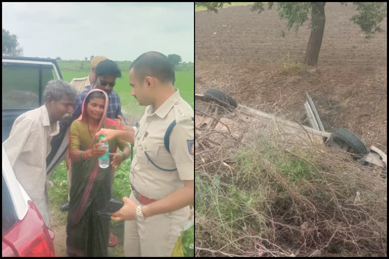 elderly couple injured in a road accident at raichur