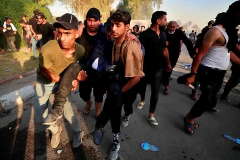 several protesters killed in clashes in baghdad green zone say medics