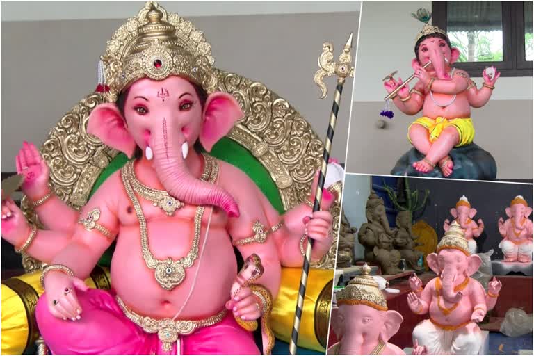 ganesh chaturthi 2022  kasaragod native make ganesh idols  ganesh idols  vinayaka chaturthi  വിനായക ചതുർഥി  ഗണപതിയുടെ വിഗ്രഹങ്ങള്‍  ഗണപതി വിഗ്രഹം നിര്‍മാണം  ഗണേശോത്സവം വിഗ്രഹ നിർമാണം  കാസര്‍കോട് ജില്ല വാര്‍ത്തകള്‍  കാസര്‍കോട് ഗണപതി വിഗ്രഹം നിര്‍മാണം  kasaragod ganesh idols making  ganesh chaturthi celebrations