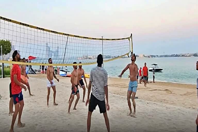 Team India on the beach  Team India  india in Asia cup 2022  BCCI  बीच पर टीम इंडिया  टीम इंडिया  एशिया कप 2022 में भारत  बीसीसीआई