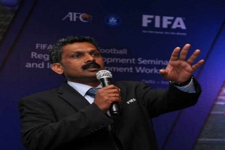 AIFF general secretary  Shaji Prabhakaran aiff  Shaji Prabhakaran  AIFF  all india football federation  kalyan chaubey  ഷാജി പ്രഭാകരന്‍  എഐഎഫ്എഫ്  കല്യാണ്‍ ചൗബേ  ബൈചുങ് ബൂട്ടിയ  Baichung Bhutia  കല്യാൺ ചൗബേ  ഐഎഫ്‌എഫ് എക്‌സിക്യുട്ടീവ് കമ്മിറ്റി  ഷാജി പ്രഭാകരന് ചുമതല