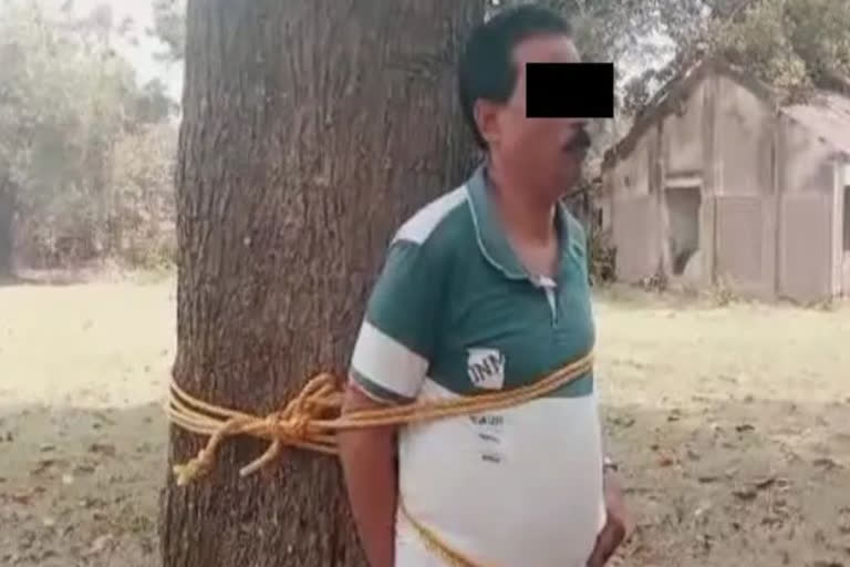 Trinamool Congress Leader Tied TO Tree