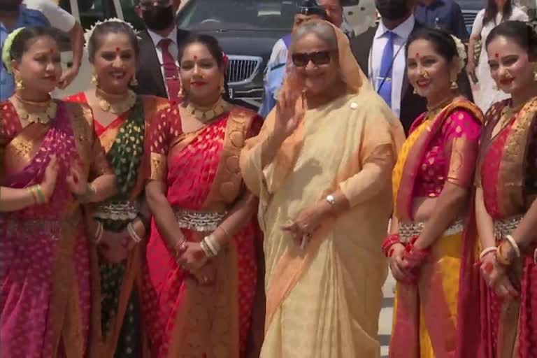 Bangladesh PM Sheikh Hasina arrives in Delhi as she begins her 4-day visit to India.Etv Bharat