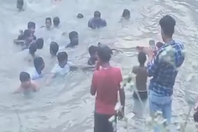 In a tragic incident, at least four were killed and 15 others missing from a group which was involved in the immersion of Ganesh idol in Haryana's Mahendragarh district.