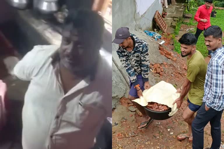 Etv Bharatpolice-attack-on-illegal-beef-stall-in-chikkamagaluru