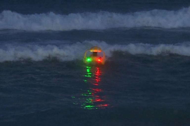 remote rescuing lifebuoy off the coast