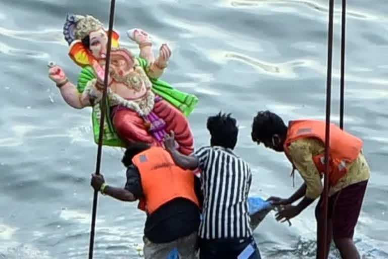 Ganesh idols immersed