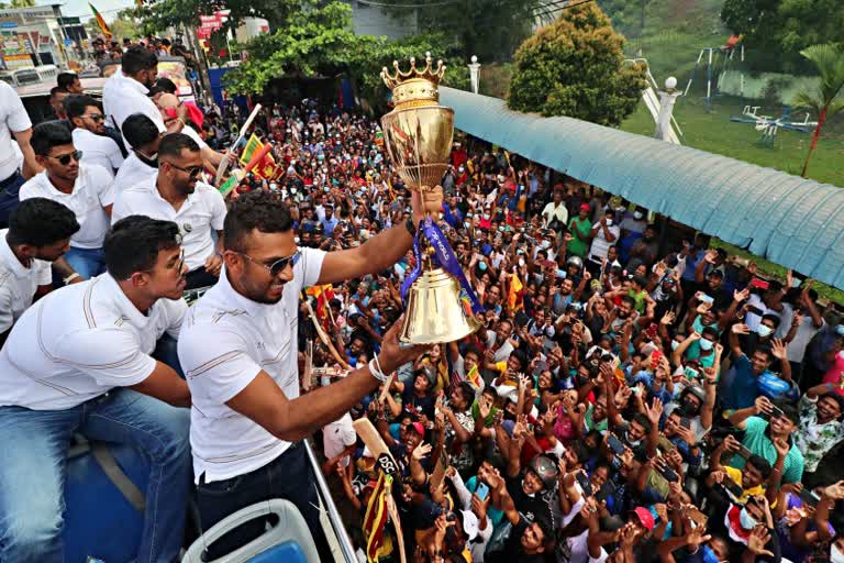 Sri Lanka cricket team  Grand welcome to Sri Lanka s cricket team  Sri Lanka national netball team  aisa cup 2022  sri lanka in asia cup 2022  श्रीलंका क्रिकेट टीम  श्रीलंका की क्रिकेट टीम का भव्य स्वागत  श्रीलंका की राष्ट्रीय नेटबॉल टीम  एशिया कप 2022 में श्रीलंका