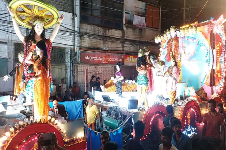 Police remained alert during the tableau in Raipur