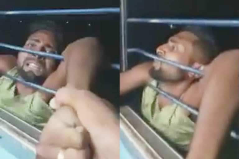 Thief Hanging Outside Moving Train In Begusarai