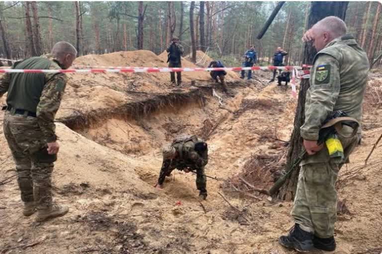 mass grave found in izium of ukraine