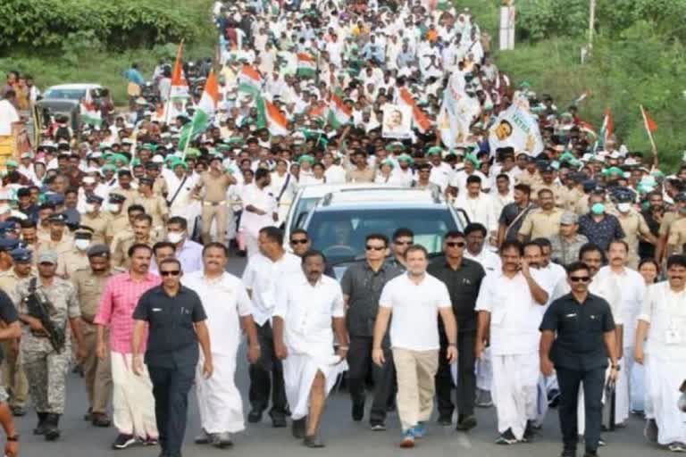 bharat jodo yatra kollam  ഭാരത് ജോഡോ യാത്ര  കൊല്ലത്തെ രണ്ടാംദിന പര്യടനം തുടരുന്നു  കശുവണ്ടിത്തൊഴിലാളികളുമായി രാഹുൽ ചർച്ച നടത്തും  ഭാരത് ജോഡോ യാത്ര കൊല്ലം  രാഹുൽ ഗാന്ധി  കോൺഗ്രസ് പദയാത്ര  ഭാരത് ജോഡോ യാത്ര കേരളം  congress padyatra  rahul gandhi kerala yatra