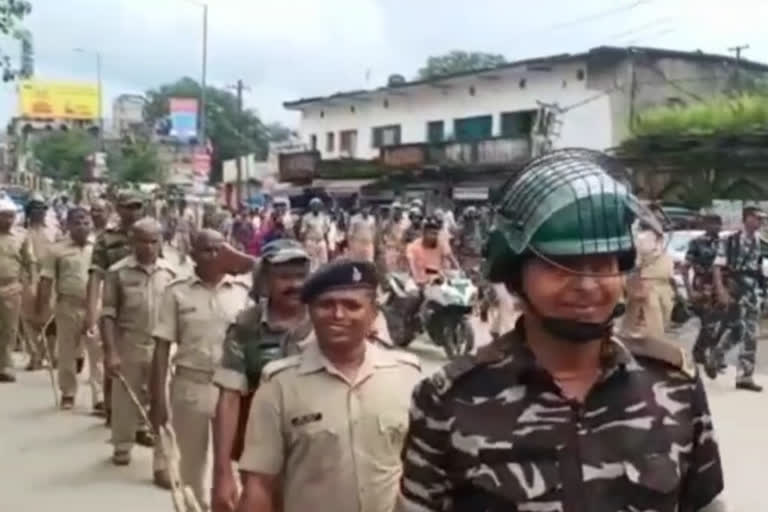 Police Flag March in Koderma