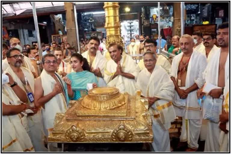 ambani visits guruvayur temple donates rs 1.51 cr