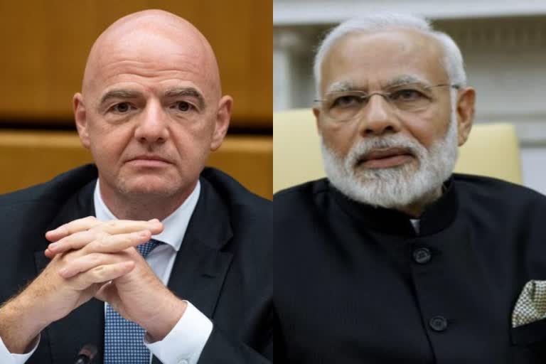 FIFA chief Infantino may discuss Indian football  Gianni Infantino  PM Narendra Modi  PM Narendra Modi and Gianni Infantino  भारतीय फुटबॉल पर चर्चा कर सकते हैं इनफैंटिनो  जियानी इनफैंटिनो  प्रधानमंत्री नरेंद्र मोदी  पीएम नरेंद्र मोदी और जियानी इनफैंटिनो