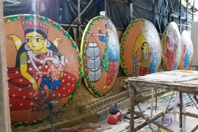 Durga Puja 2022 Pattachitra theme of Hatibagan Sarbojanin Durgotsav