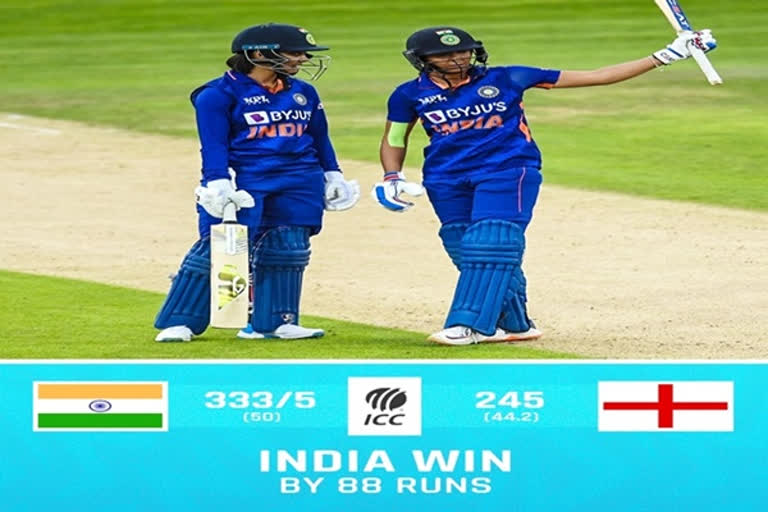 India beat England by 88 runs to win second women's ODI and series