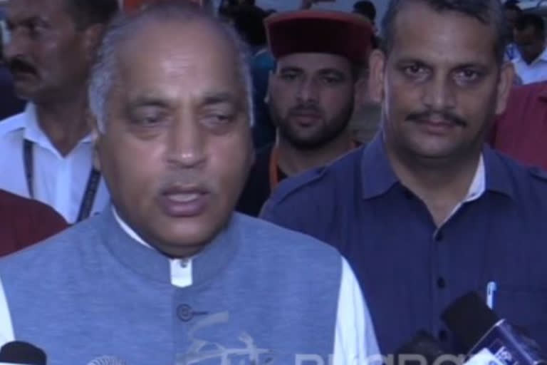 Himachal CM Jai Ram Thakur speaking to reporters