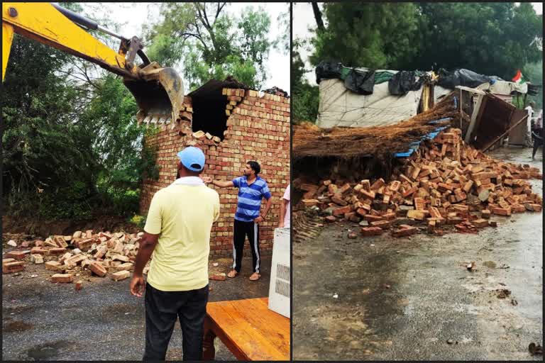 Bulldozer broke Illegal Construction In Rohtak