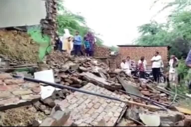 house collapsed in nuh due to heavy rain