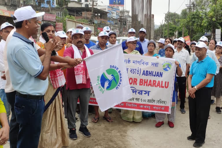 foot march in guwahati by save bharlu