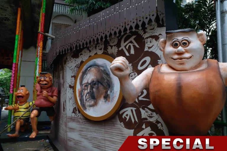 kolkata-singhi-park-durga-puja-theme-base-on-narayan-debnath-famous-cartoon-characters