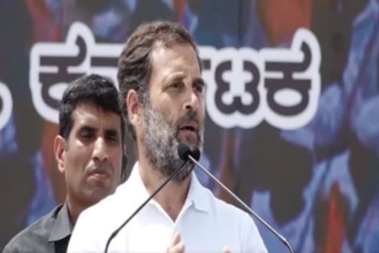 Rahul Gandhi addressing public meeting at Gundulpet in Karnataka