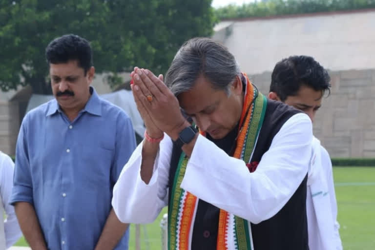 Tharoor visits Rajghat