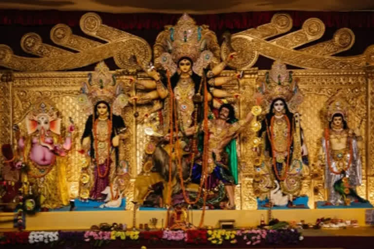 Devotees worship goddess Katyayani