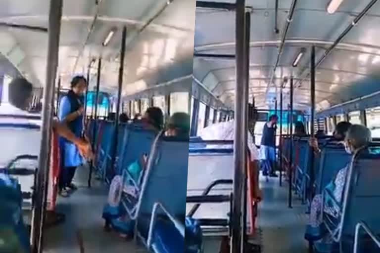 KSRTC  Lady Conductor  KSRTC Lady Conductor  misbehaves towards the passengers  Thiruvananthapuram  നന്നാവില്ലെന്ന് ഉറച്ച്  യാത്രക്കാരെ അസഭ്യം പറഞ്ഞ്  ബസിൽ നിന്നും ഇറക്കിവിട്ട്  കെഎസ്‌ആര്‍ടിസി  കെഎസ്‌ആര്‍ടിസി ജീവനക്കാരി  തിരുവനന്തപുരം  ചിറയിൻകീഴിൽ  കെഎസ്‌ആര്‍ടിസി വനിത കണ്ടക്‌ടർ  വനിത കണ്ടക്‌ടർ  ആഹാരം കഴിക്കുന്ന സമയത്ത്  ആറ്റിങ്ങൽ  മകൾക്കും പിതാവിനും മർദ്ദനമേറ്റ സംഭവത്തിന്