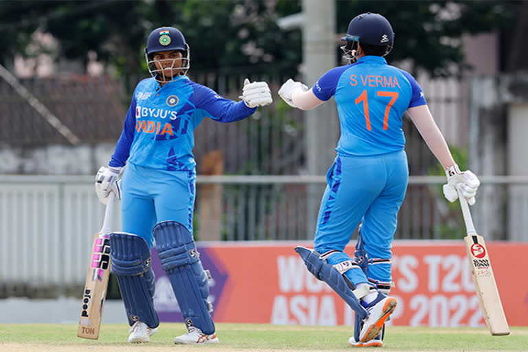 women s asia cup 2022  women s asia cup  india women vs malaysia women  IND W vs ML W  IND W vs ML W score updates  വനിത ഏഷ്യ കപ്പ്  ഇന്ത്യ vs മലേഷ്യ  സബിനേനി മേഘ്‌ന  ഷഫാലി വര്‍മ  Sabbhineni Meghana  Shafali Verma